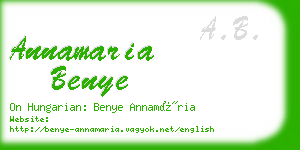 annamaria benye business card